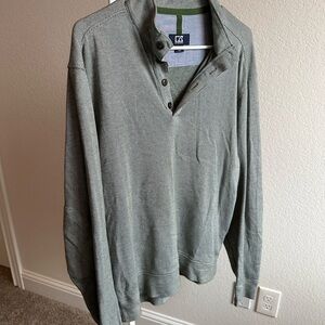 Cutter & Buck Green Zip Up Sweater with Structured Collar